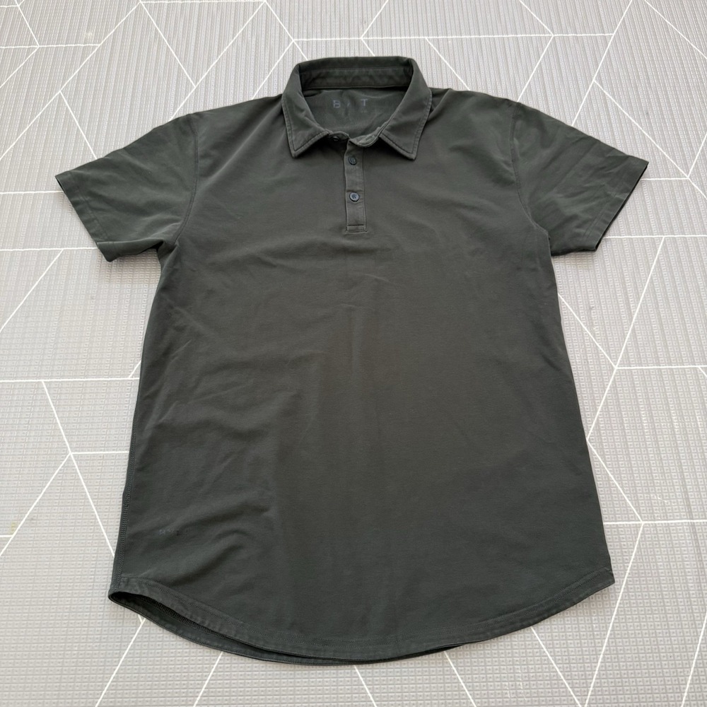 Bylt Short Sleeve Polo M Dark Green Performance Collared Business Career